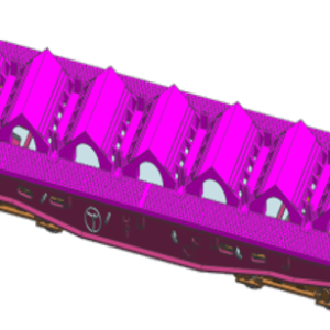 Shmms plastic model flatcar train